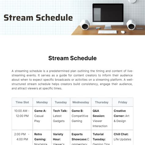 Online Live Streaming Schedule .